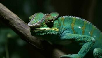 süß Gecko auf Grün Zweig, ein Porträt von Natur Schönheit generiert durch ai foto