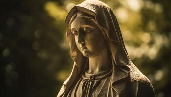 gotisch Statue von Jesus, Symbol von Christentum und Spiritualität generiert durch ai foto