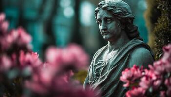 Christentum Geschichte und Spiritualität symbolisiert im berühmt Grabstein Monument generiert durch ai foto