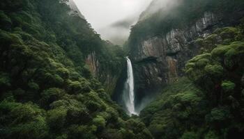 majestätisch Berg Bereich, fließend Wasser, und natürlich Schönheit kollidieren generiert durch ai foto
