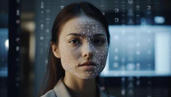 modern Wissenschaftler Designs futuristisch Gesundheitswesen Technologie zum virtuell Wirklichkeit Simulation generiert durch ai foto