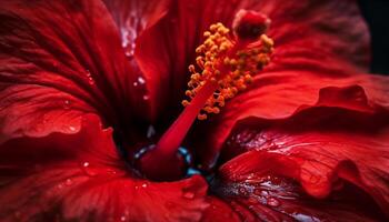 beschwingt Hibiskus Blüte, ein Symbol von Schönheit im Natur generiert durch ai foto