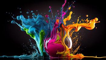 abstrakt Farbe im multi farbig Muster fließend und beschwingt generiert durch ai foto