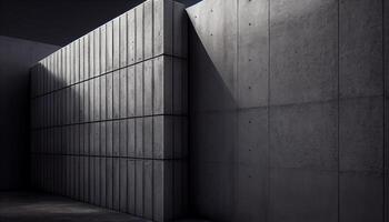 modern Beton Mauer Gebäude spiegelt futuristisch Ingenieurwesen Raum ,generativ ai foto