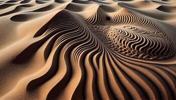 Sand Düne Muster Mischungen in trocken Arabien Landschaft ,generativ ai foto