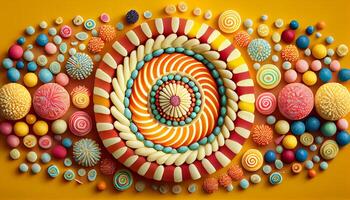 multi farbig abstrakt Kreis Design auf beschwingt Hintergrund ,generativ ai foto
