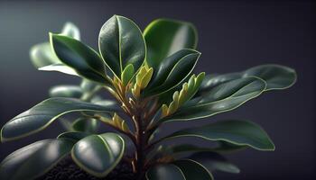 frisch Grün Pflanze schließen oben Natur Makro Schönheit ,generativ ai foto