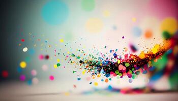 Konfetti Farben fliegend dekorativ Szene ,generativ ai foto