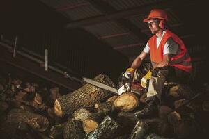 Holz Schneiden Arbeit foto