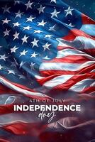 glücklich 4 .. von Juli, USA Unabhängigkeit Tag Poster. Illustration ai generativ foto