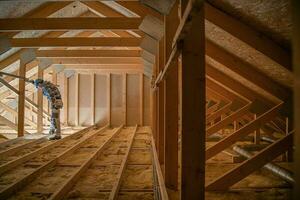 Dachboden hölzern Dach Konstruktion Abdeckung das Haus foto