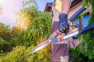 Gärtner bereit zum Garten Arbeit foto