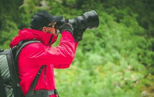 kaukasisch Natur Fotograf foto