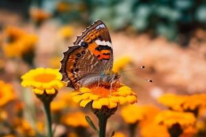 Schmetterling auf Blume ai generativ foto