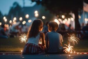 4 .. von Juli Unabhängigkeit Tag ai generativ foto