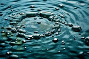 ein Wasser Tröpfchen ist im das Wasser .ai generativ foto