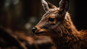 flauschige Hase Ohr im selektiv Fokus generiert durch ai foto