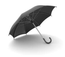3d machen von schwarz Regenschirm foto