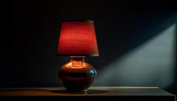 glänzend Glas Lampe leuchtet modern Schlafzimmer Dekor elegant generiert durch ai foto