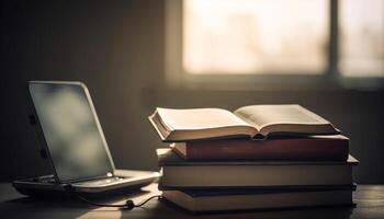 Sachverstand und Weisheit Mischung im modern Bibliothek Sammlung generiert durch ai foto