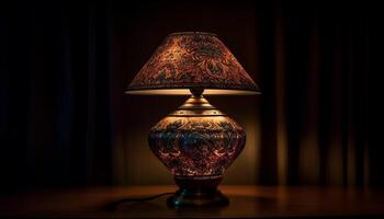 elegant Lampe leuchtet modern Schlafzimmer mit aufwendig generiert durch ai foto