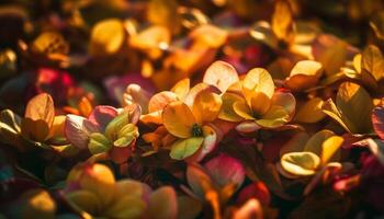 beschwingt Blume Strauß im formal Garten draußen generiert durch ai foto