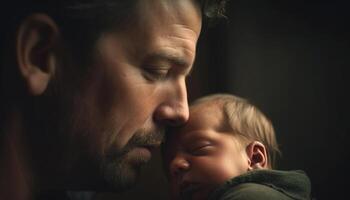 Liebe und Verbindung zwischen Vater und Sohn generiert durch ai foto