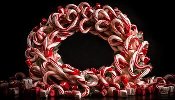 nachsichtig Geburtstag Süßigkeiten im abstrakt Spiral- Design generiert durch ai foto