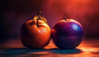 saftig Apfel Anzeigen organisch Frische im Natur generiert durch ai foto