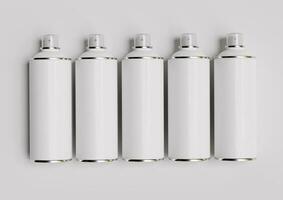 sprühen können Flasche Weiß Farbe und realistisch Textur foto