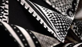 gestreift Textil- Kleidungsstück im schwarz und Weiß Design generiert durch ai foto