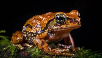 klein Kröte suchen beim Kamera im Natur generiert durch ai foto