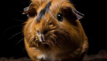 flauschige jung Guinea Schwein neugierig schließen oben Porträt generiert durch ai foto