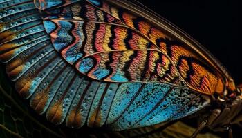beschwingt farbig Schmetterling im Natur schön Muster generiert durch ai foto