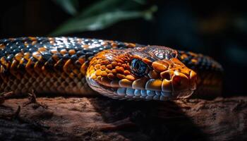 tropisch Grube Viper rutscht, tötlich und faszinierend generiert durch ai foto