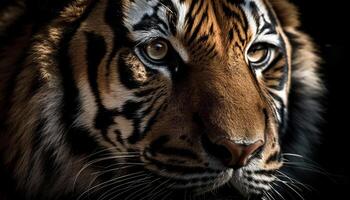 majestätisch Bengalen Tiger starren in das Kamera generiert durch ai foto