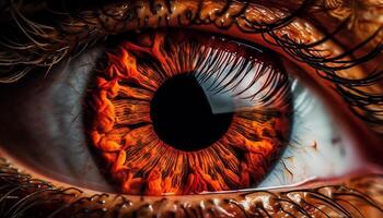 Schönheit im Iris extrem schließen oben Auge Muster generiert durch ai foto