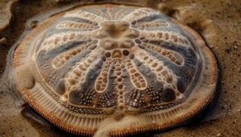 ein alt Meer Schildkröte kriecht auf Sand generiert durch ai foto