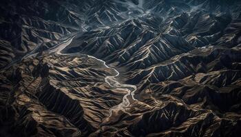 Panorama- Berg Angebot Vitrinen Schönheit von Natur generiert durch ai foto