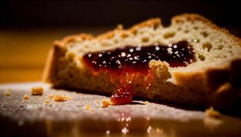 rustikal Beere Kuchen, frisch von das Ofen generiert durch ai foto