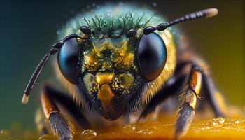 klein Tier Kopf, Insekt Antenne, Scharf Fokus generiert durch ai foto