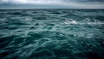 Blau Welle Muster auf still Wasser Oberfläche generiert durch ai foto