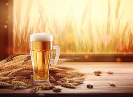 Bier im Glas Illustration ai generativ foto