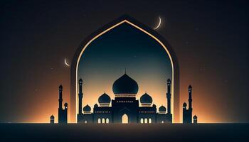 Ramadan Stimmung 3d Hintergrund, minimalistisch Ramadan Hintergrund ai generiert foto