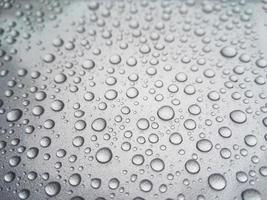 Regentautropfen auf einem grauen Farbhintergrund foto