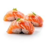 Lachs Sushi isoliert. Illustration ai generativ foto