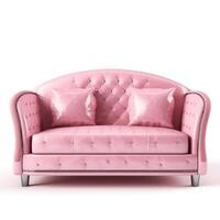 Rosa Sofa isoliert. Illustration ai generativ foto