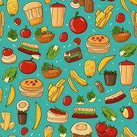 Essen Muster, Essen Textur, gesund Essen Muster, generativ ai foto