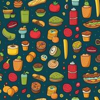 Essen Muster, Essen Textur, gesund Essen Muster, generativ ai foto