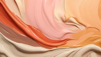 kosmetisch Abstriche von cremig Textur auf ein Pastell- Beige Hintergrund generativ ai Variation 2 foto